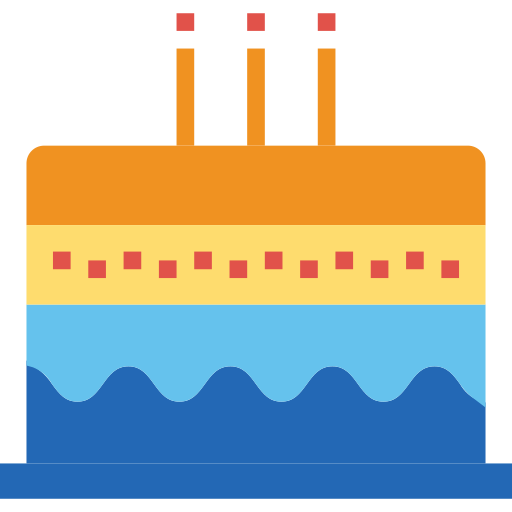 Birthday cake turkkub Flat icon