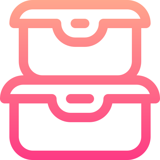 Food container Basic Gradient Lineal color icon