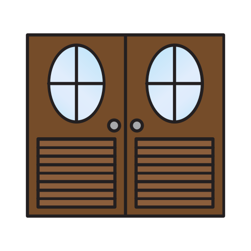 puerta doble Generic Outline Color icono