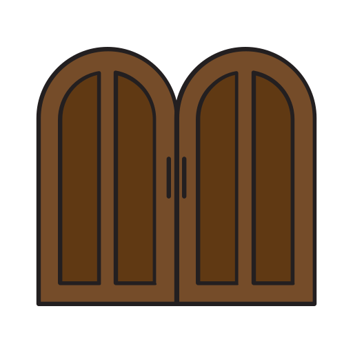 Двойная дверь Generic Outline Color иконка