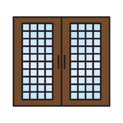 dubbele deur Generic Outline Color icoon