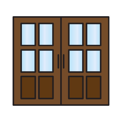 puerta doble Generic Outline Color icono