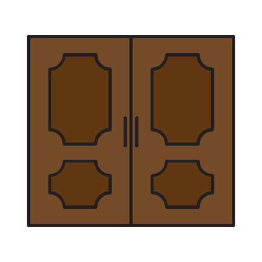Double door Generic Outline Color icon