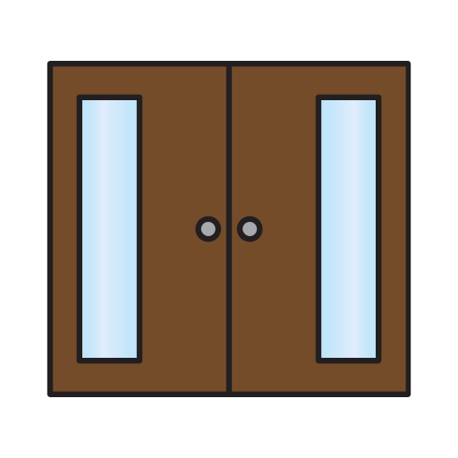 Двойная дверь Generic Outline Color иконка