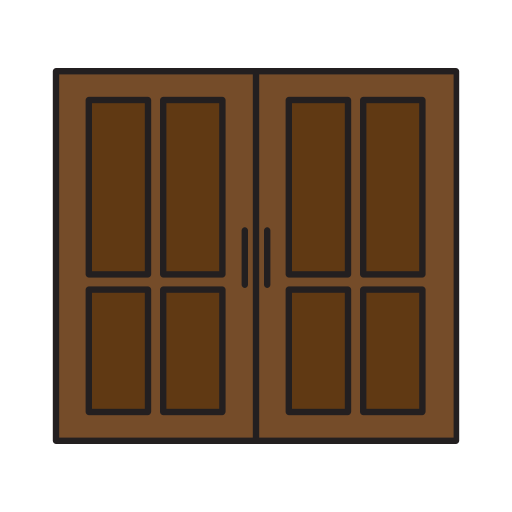 Double door Generic Outline Color icon