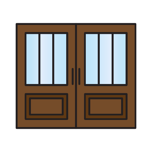 Double door Generic Outline Color icon