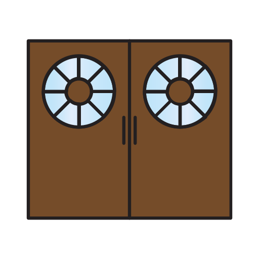 podwójne drzwi Generic Outline Color ikona