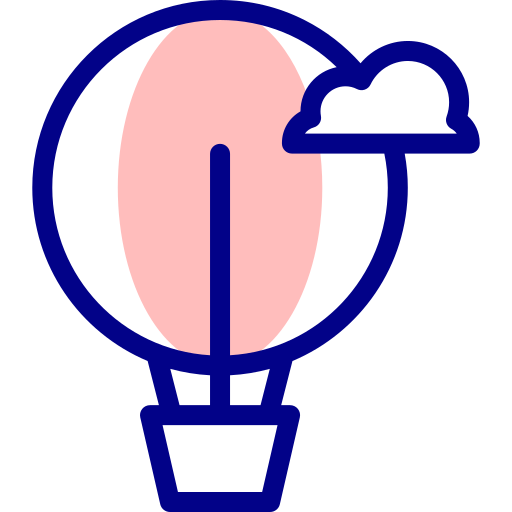 Воздушный шар Detailed Mixed Lineal color иконка