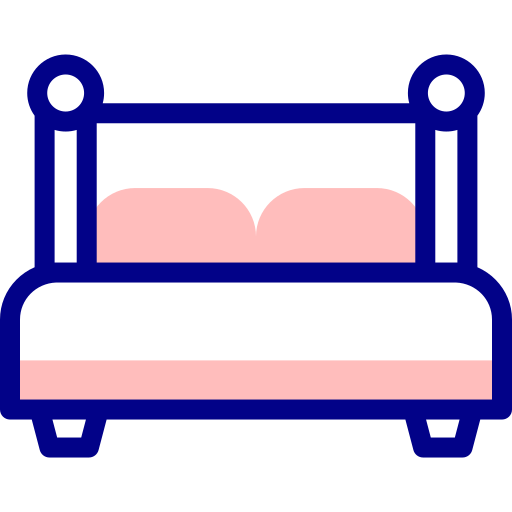 Double bed Detailed Mixed Lineal color icon