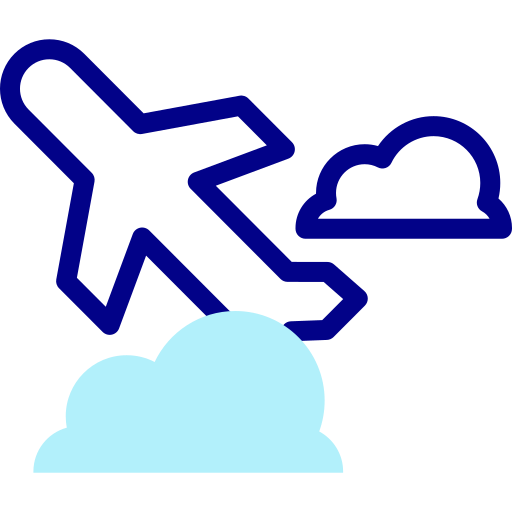 Airplane Detailed Mixed Lineal color icon