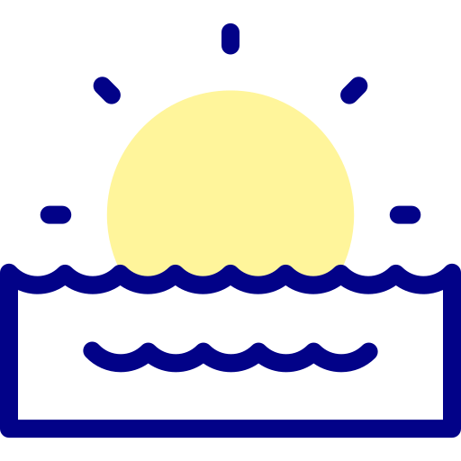 Пляж Detailed Mixed Lineal color иконка