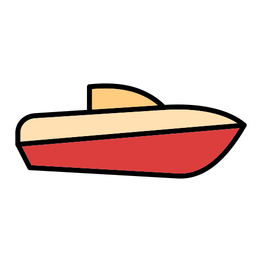 łódź motorowa Generic Outline Color ikona