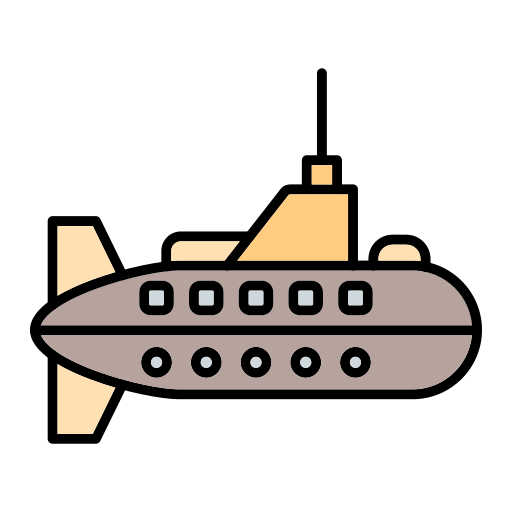潜水艦 Generic Outline Color icon
