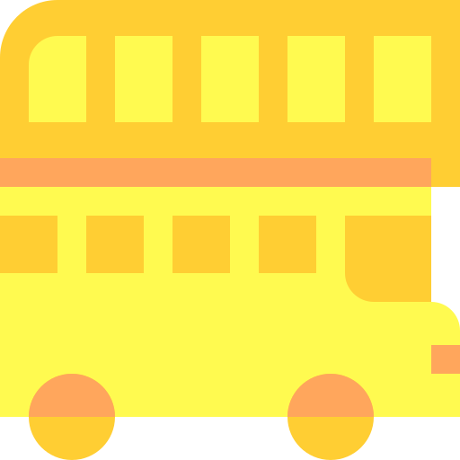 Double decker bus Basic Sheer Flat icon