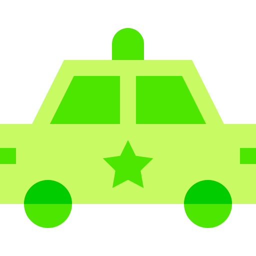 auto della polizia Basic Sheer Flat icona