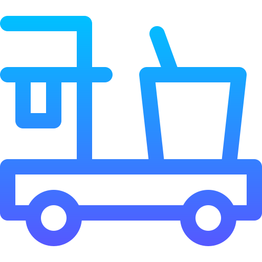 Cleaning cart Basic Gradient Lineal color icon