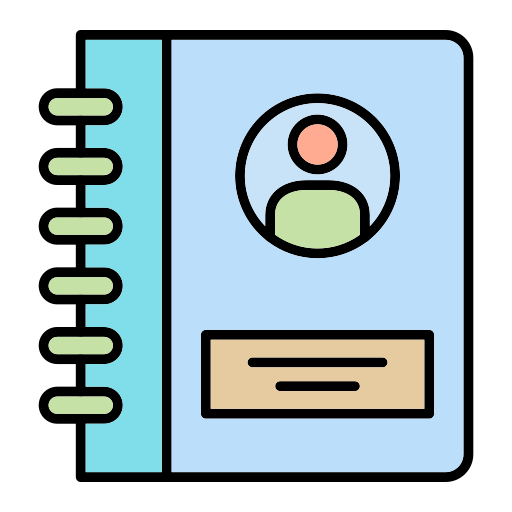 adresboek Generic Outline Color icoon