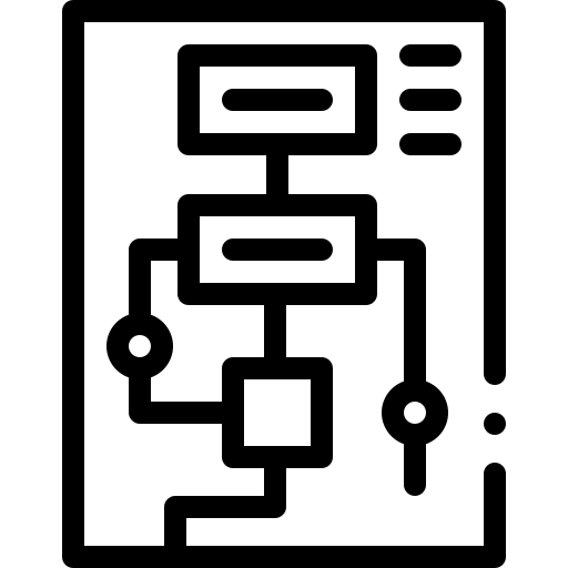 diagramma di flusso Detailed Rounded Lineal icona