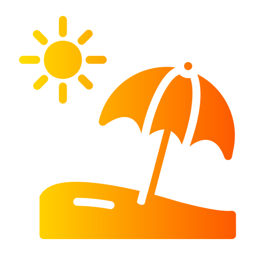 пляжный зонт Generic Flat Gradient иконка