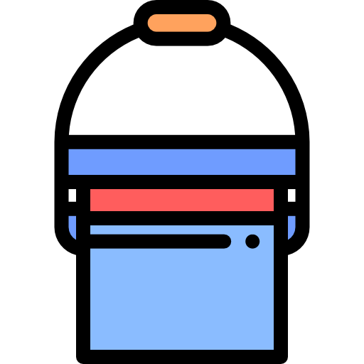 버킷 Detailed Rounded Lineal color icon