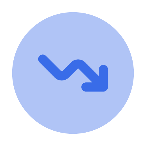 grafiek naar beneden Generic Blue icoon