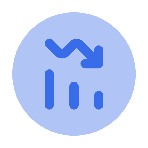 Chart down Generic Blue icon