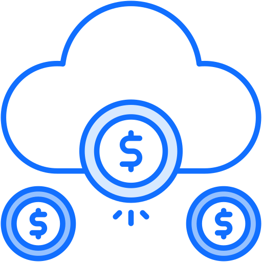services bancaires en nuage Generic Blue Icône