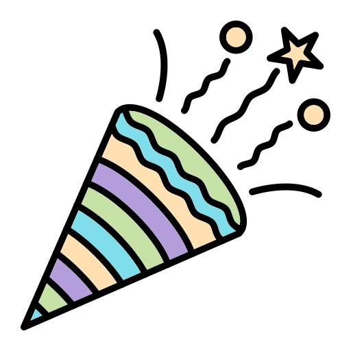 Confetti Generic Outline Color icon