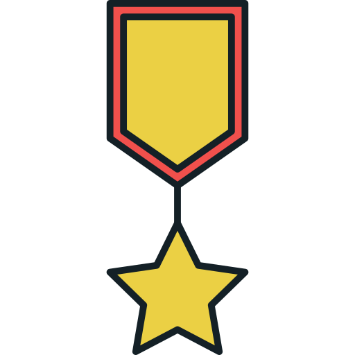 medalla estrella Generic Outline Color icono