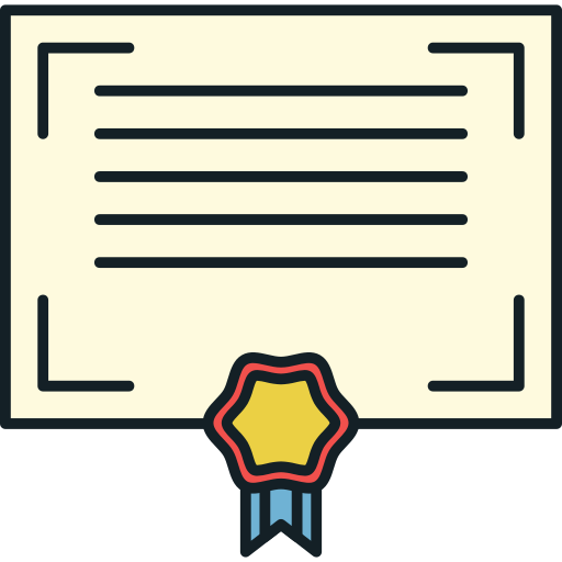 certificado Generic Outline Color icono