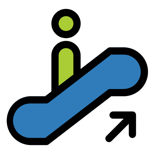 Escalator Generic Outline Color icon