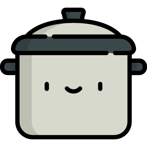 Cooking pot Kawaii Lineal color icon