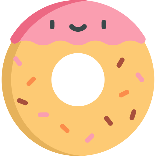 Пончик Kawaii Flat иконка