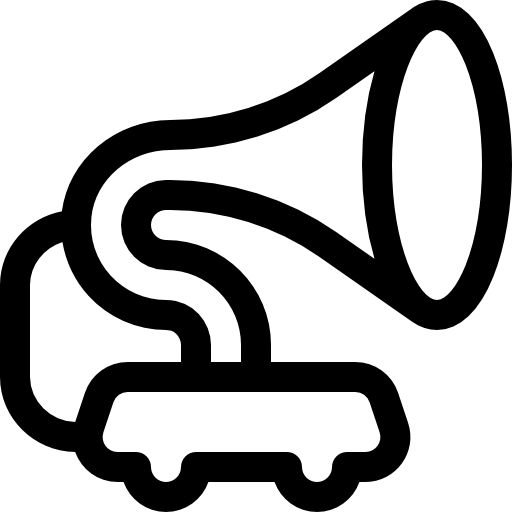 grammofoon Basic Rounded Lineal icoon