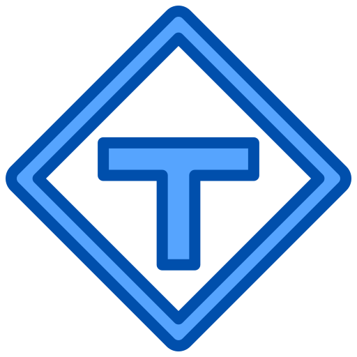 T junction Generic Blue icon