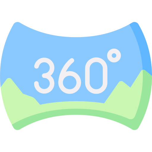 360 graden uitzicht Special Flat icoon