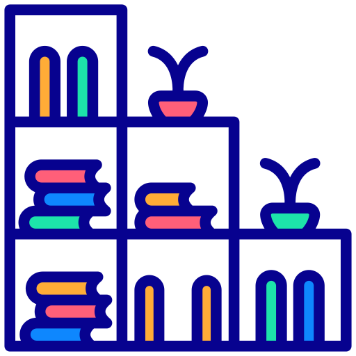 estantería de libros Generic Outline Color icono