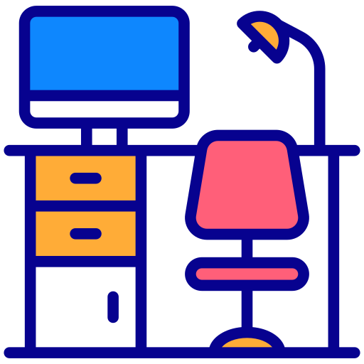 mesa de oficina Generic Outline Color icono