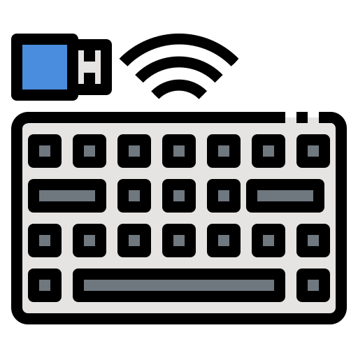 clavier sans fil Generic Outline Color Icône