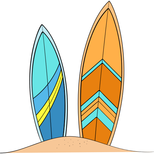 서핑보드 Generic Outline Color icon