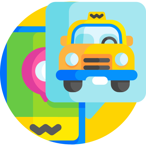aplikacja taksówkarska Detailed Flat Circular Flat ikona