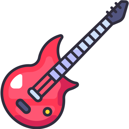 guitarra electrica Generic Outline Color icono