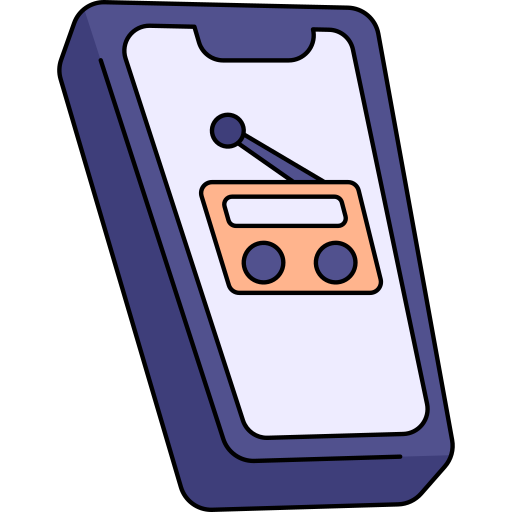 radio Generic Thin Outline Color icono