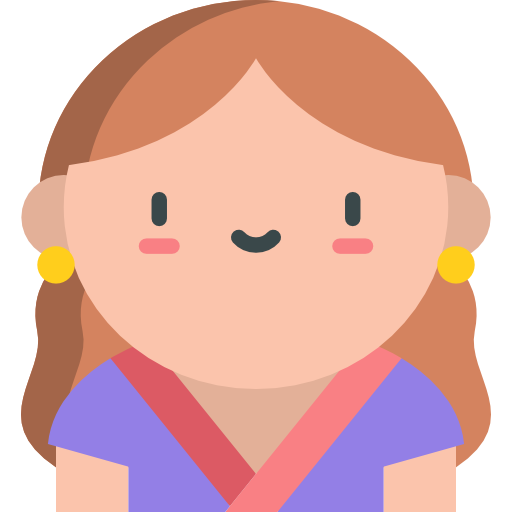 niña Kawaii Flat icono