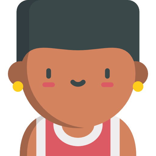 jugador de baloncesto Kawaii Flat icono