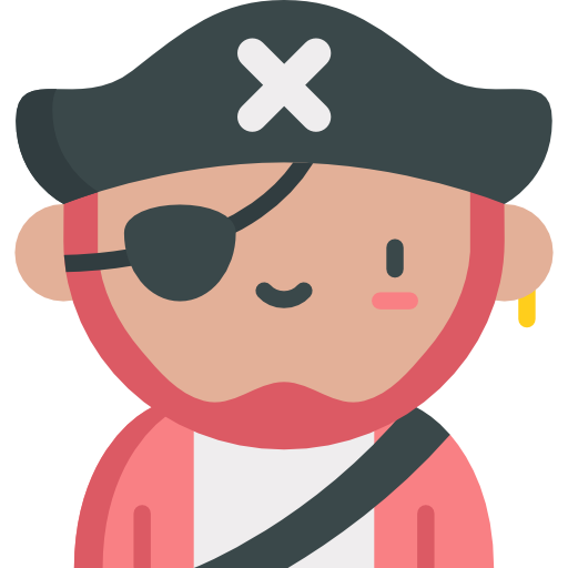 piraat Kawaii Flat icoon