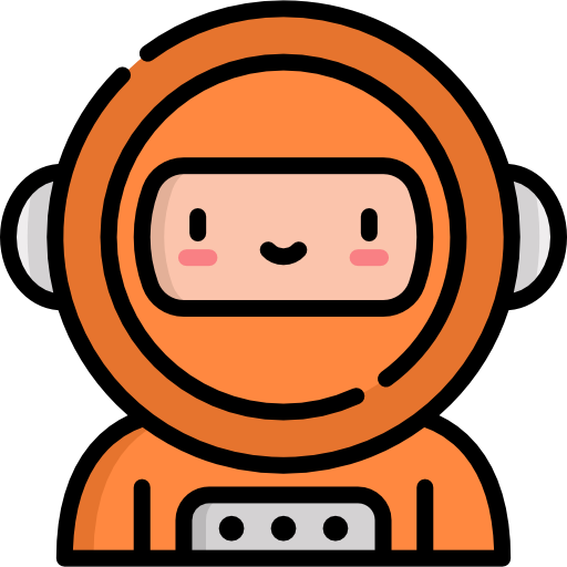 astronauta Kawaii Lineal color Ícone