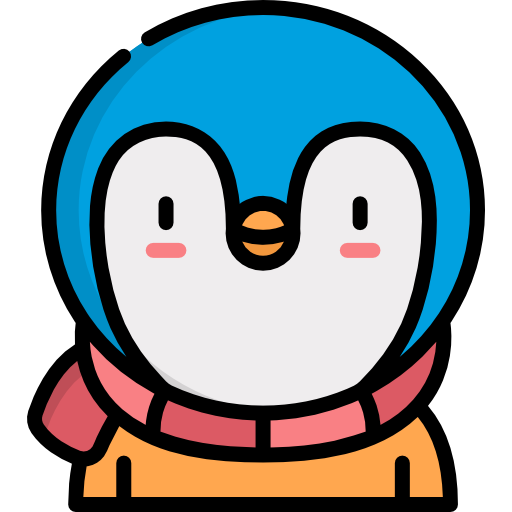pingwin Kawaii Lineal color ikona