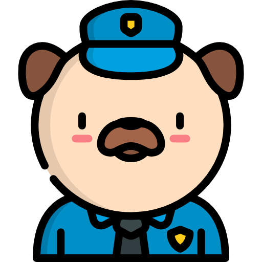 politiehond Kawaii Lineal color icoon