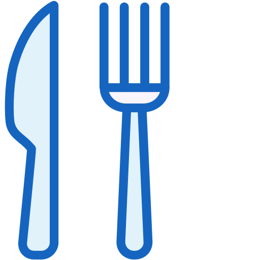 Spoon and fork Generic Outline Color icon